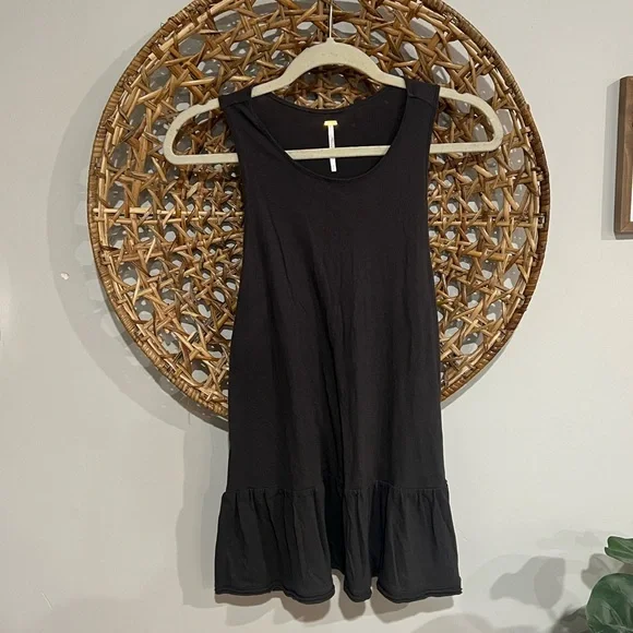 free people long tank size small dark gray 100% cotton - Picture 3 of 11